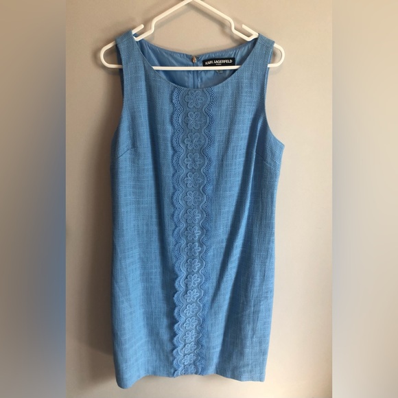 Karl Lagerfeld blue summer dress. Worn once. Like new. Size 12 - Picture 1 of 1